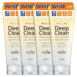 터치미 딥클린 휩 폼클렌징 대용량 220ml 4개(총880ml) 클렌징폼