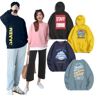 AMB 국내 자체제작 기모맨투맨 최대50% 남여공용 기모 맨투맨/ 후드티 / 커플티 / 맨투맨 /+5XL