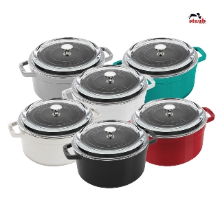 [무료배송] 스타우브 라운드 꼬꼬떼 4QT 주물냄비 유리뚜껑 (24cm) 6종