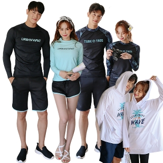 [벤디스] 커플 래쉬가드 세트 여성 남성 수영복 반바지 보드숏 워터레깅스 빅사이즈